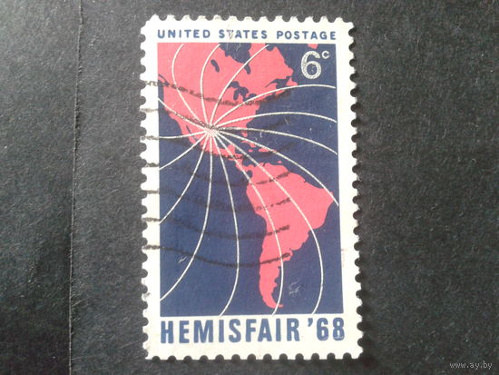 США 1968  карта Америки