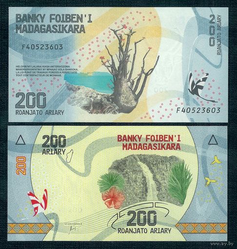 Мадагаскар 200 ариари 2017 год, UNC