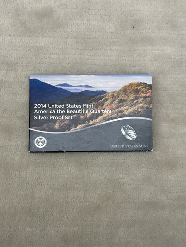 США. Набор серебряных монет номиналом 25 центов 2014 America the Beautiful Quarter. Монетный двор Сан-Франциско.