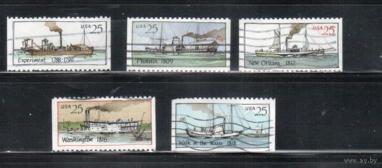 США-1989, (Мих.2031-2035),  гаш., Флот, Корабли (полная серия) (4)