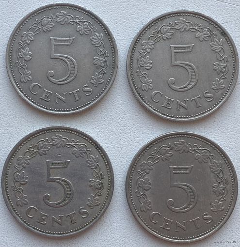Мальта 5 центов 1972 г. Цена за 1 шт.