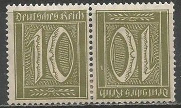 Германия(Веймарская Республика). Новые ежедневные марки. 1921г. Mi#178. Тет беш.