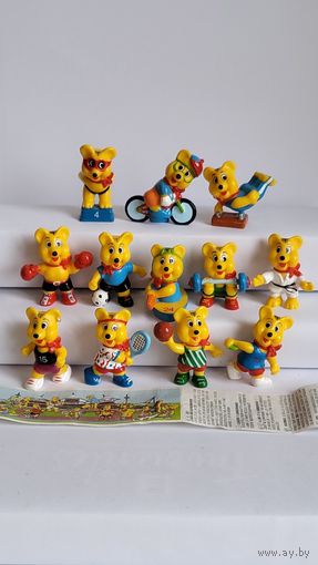 Мишки спортивные киндер Haribo серия Германия(1996)год. Коллекционное состояние. Оригинальный вкладыш.