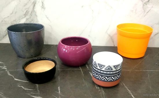Горшки * для Цветов * Кашпо * 5 штук * Красивые!