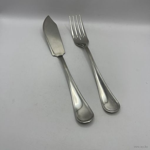 Большие нож и вилка для сервировки рыбы. Италия. 3744
