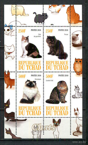 Чад - 2010 - Коты - 1 блок. MNH.  (Лот 56HX)-TG3P39