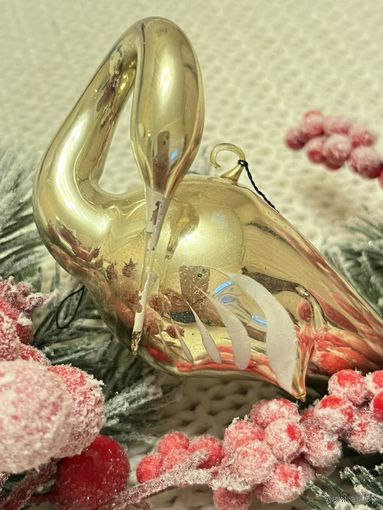 Елочная игрушка цапля журавль, ГДР, 50-е годы