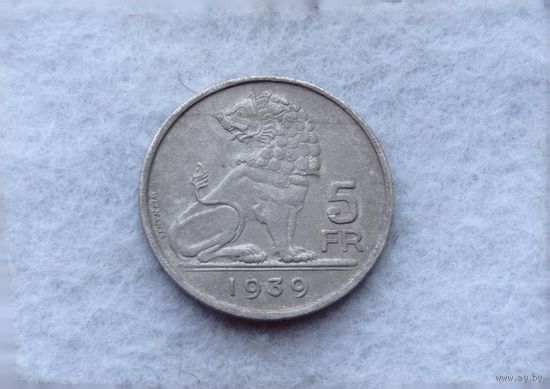Werty71 Бельгия 5 франков 1939 Лев