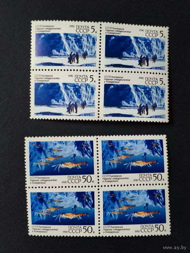 1990 СССР. Научное сотрудничество СССР и Австралии в Антарктиде. 2 Квартблока