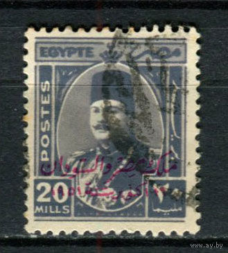 Египет - 1952 - Король Фарук 20М с надпечаткой - [Mi.365] - 1 марка. Гашеная.  (Лот 40BB)