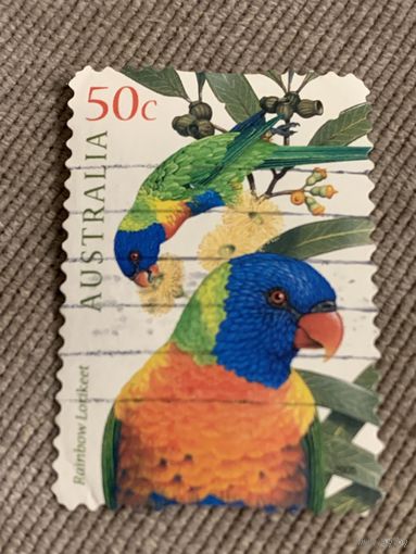 Австралия 2005. Попугаи. Rainbow Lorikeet. Марка из серии
