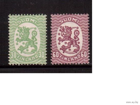 Финляндия-1925,(Мих.115,118)  * , Стандарт, Герб(1)