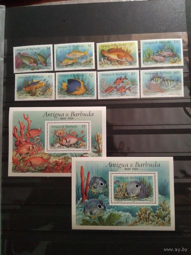 Антигуа и Барбуда. 1990 г. Рыбы.