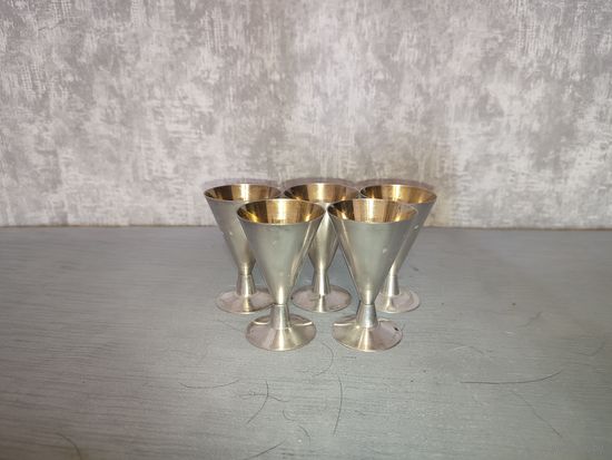 Рюмки серебряные золочение