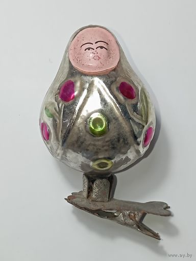 Ёлочная игрушка - Матрёшка , СССР .