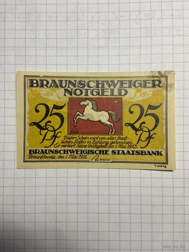 Нотгельд 25 пфеннигов 1921 год. -2112