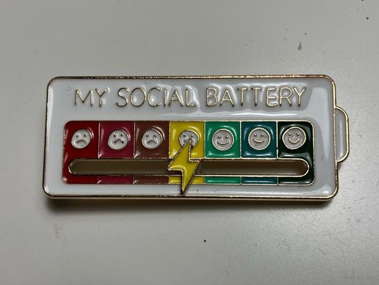 Интерактивная брошь My Social Battery, булавка для настроения, креативная скользящая по настроению художественная эмалированная брошь.
