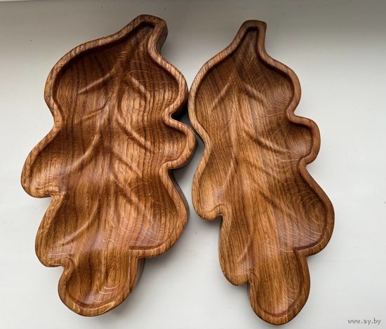 Поднос из дуба, сервировочное блюдо Дерево Дубовый лист Цена разная