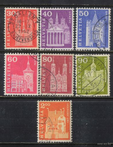 Швейцария 1960-7 Исторические здания Стандарт #701,703-5,708-9,863