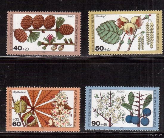 Германия(Берлин)-1979,(Мих.607-610)  ** , Лесные Цветы,