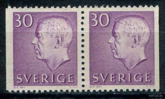 Швеция - 1962/64г. - король Густав V, 30 Ore - 2 марки - сцепка - MNH. Без МЦ!