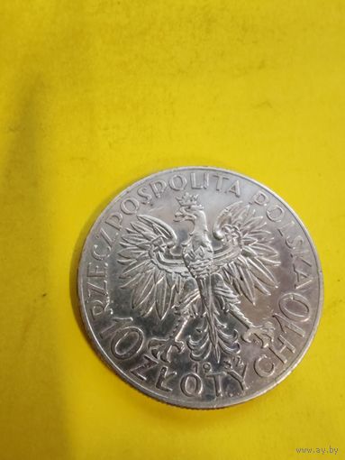 10 злотых 1932 г., Ядвига , Отличное состояние. СМОТРИТЕ ДР. МОИ ЛОТЫ. Большая распродажа!