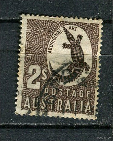 Австралия - 1948/1950 - Крокодил 2Sh - [Mi.186] - 1 марка. Гашеная.  (Лот 15JR)-T3P19