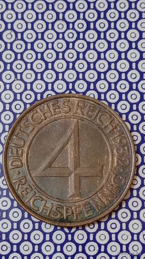 Германия 4 рейхспфеннига 1932 A