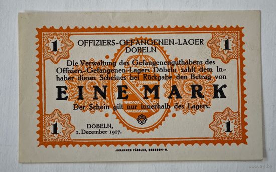1917 год 1 марка   Германия