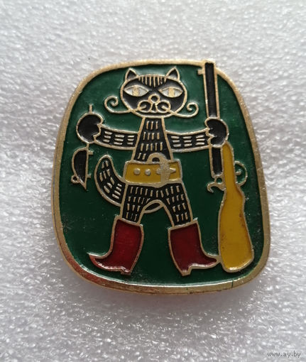 Кот в Сапогах. Детский Значок. Мультфильмы. Сказки. Большой эффектный значок #0682-UP18