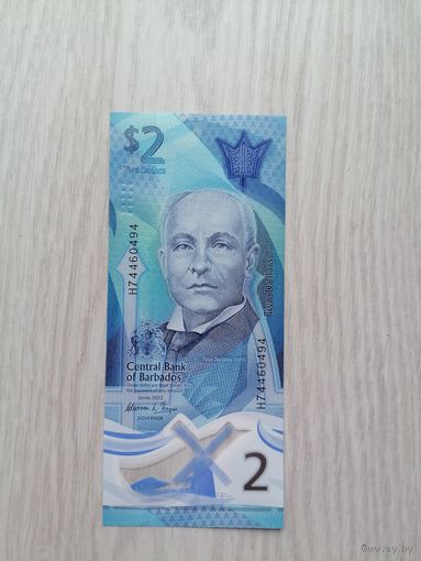 Барбадос 2 полимер UNC c рубля