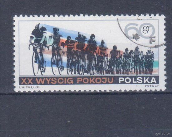 [361] Польша 1967. Велоспорт.Велосипед. Одиночный выпуск. Гашеная марка.