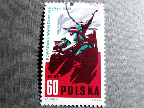 Марка Польша 1964 год 20 лет Варшавскому восстанию