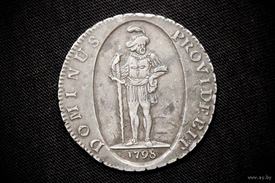 Талер 1798 г. Берн (Швейцария), Урс Виктор Оберлин. Кабинетная патина, редкая!