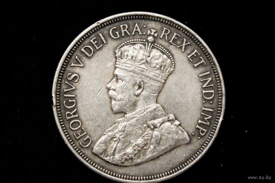 45 пиастров 1928 г. Кипр (Великобритания), Георг V. "50 лет английскому Кипру". Кабинетная патина, редкая!