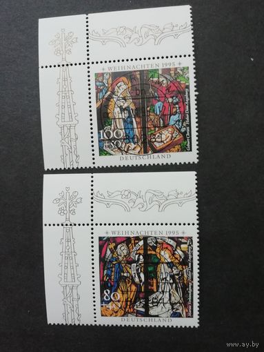 Германия. 1995 Серия из двух марок "Рождество" (гашеные с клеем) Mi.1831-1832 каталог 3.50 евро
