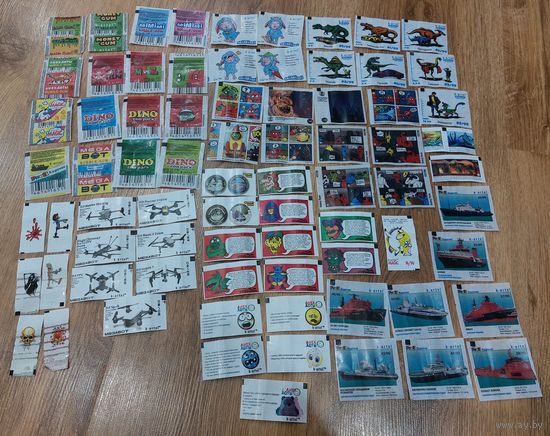 Сборка вкладышей и обёрток от жвачек