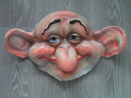 Маска Новогодняя Карнавальная "Троль",папье маше,большая.