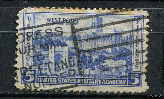 США - 1936 - Военная академия США, Вест-Пойнт - (есть тонкое место) - [Mi.394] - 1 марка. Гашеная.  (Лот 59EE)-T2P39