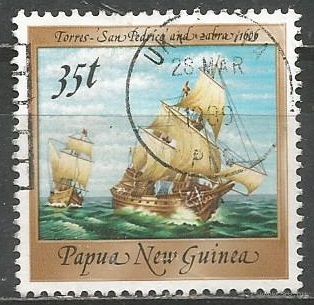 Папуа Новая-Гвинея. Парусник "San Pedreco". 1987г. Mi#544.