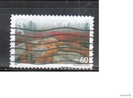 США-2001 (Мих.3462) , гаш , Стандарт, Ландшафты, Нац. парк(одиночка),(2)