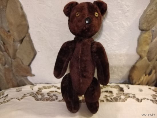 Игрушка Медведь,с "горбиком" 30-х г. плюш,опилки,шарнирный.