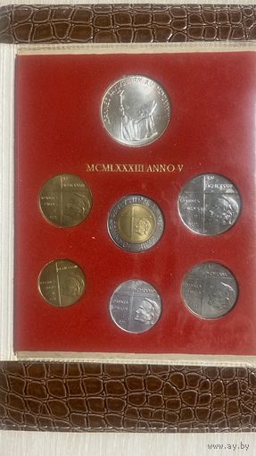 Набор из 7 монет Ватикана 1983 года Папы Иоанна Павла II.