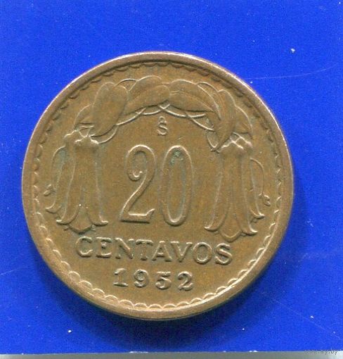 Чили 20 сентаво 1952
