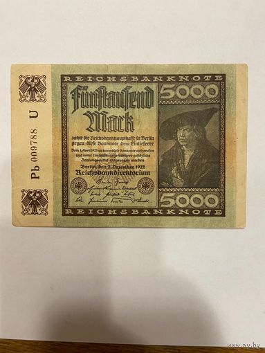 Германия 5000 марок 1922 г. -0801