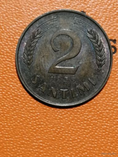 Латвия, 2 сантима, 1939 год, KM# 11.2