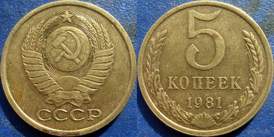 5 копеек 1981 года XF.