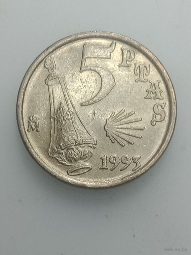 Испания 5 песет 1993 года .