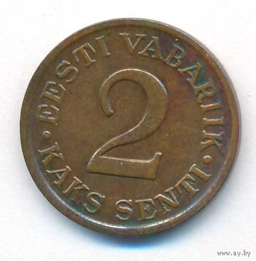 Эстония 2 сента 1934 г. Br _состояние VF