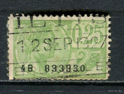 Бельгия - 1925 - Альберт 0,25fr. Фискальная марка - 1 марка. Гашеная.  (LOT Gs3)-T3P48